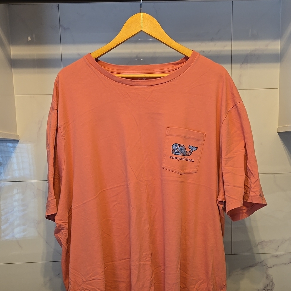 Men's Vineyard Vines Coral Short Sleeve Tee with Whale Graphic